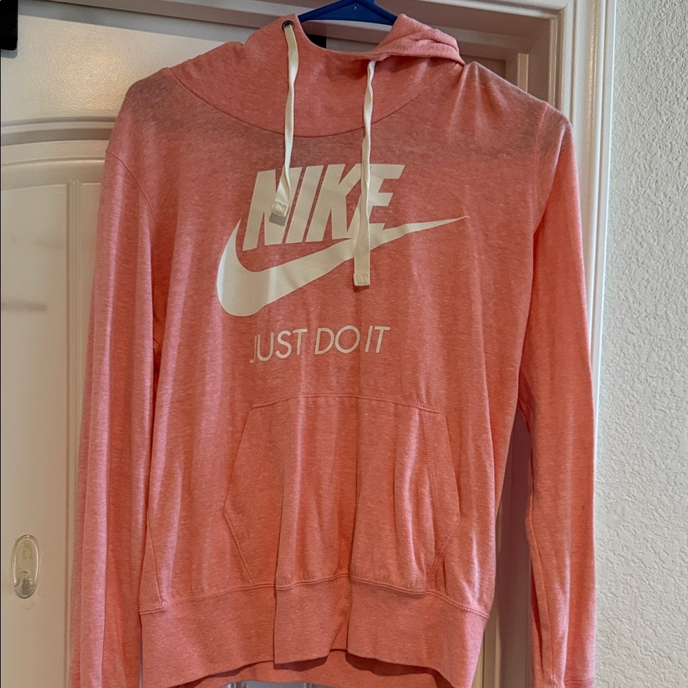 Nike Coral Hoodie with White Logo
